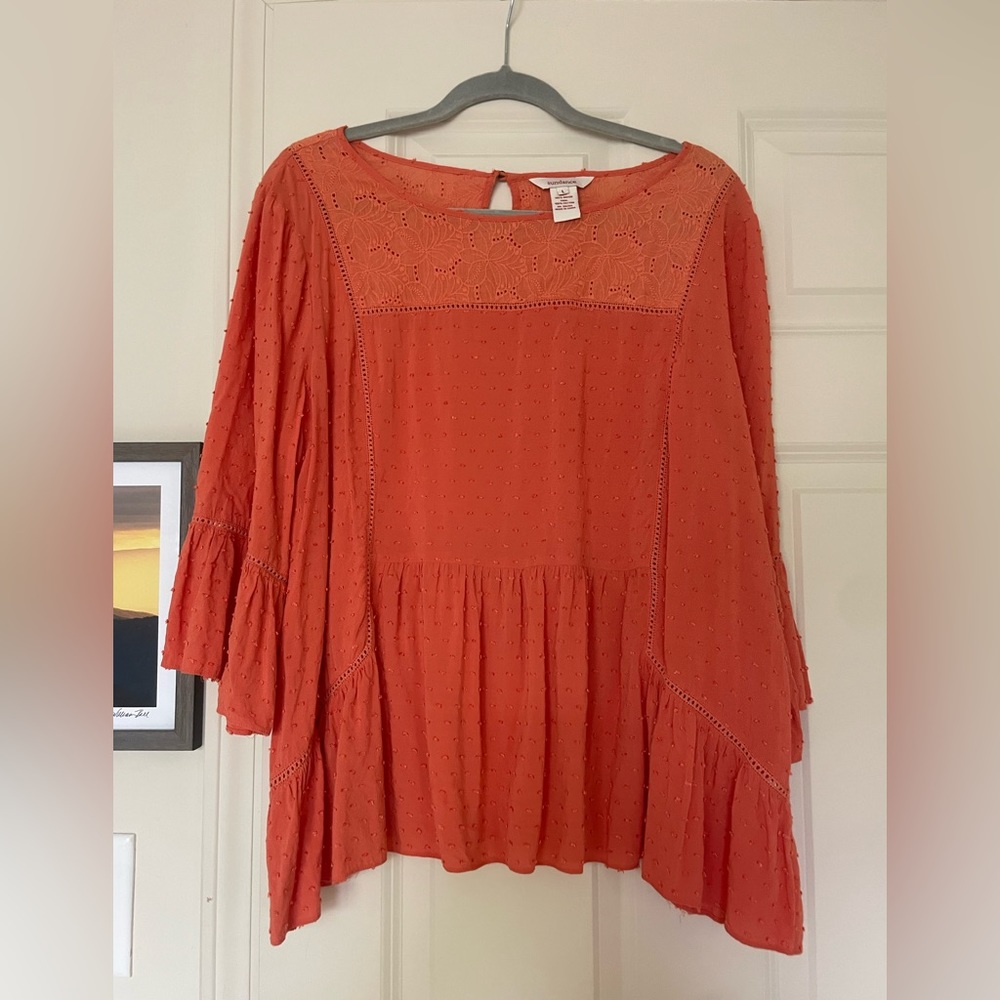 Sundance Peplum-Style Top with Bell Sleeves